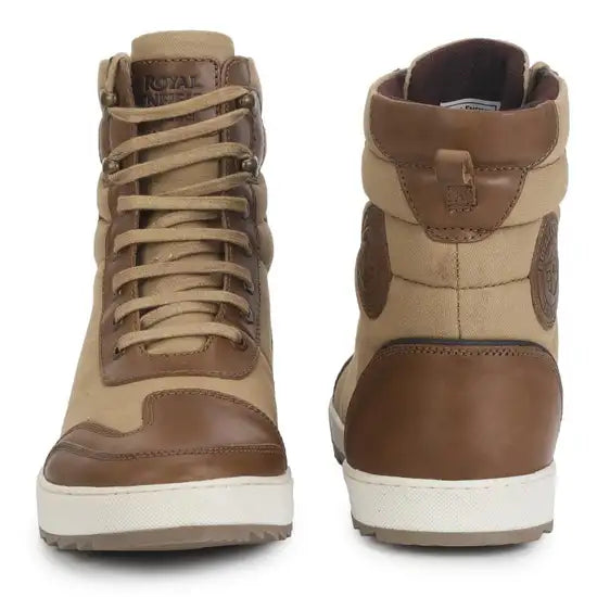 Sturdy Leather Boots Light Khaki