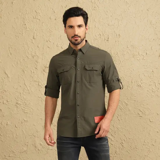 MLG Side Vertical Vent Shirt – Olive